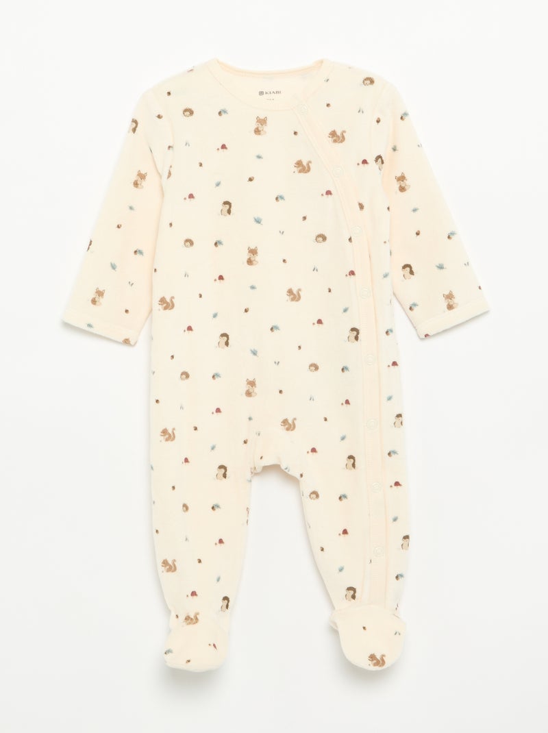 Pack de 2 pijamas de terciopelo con pies Azul - Kiabi