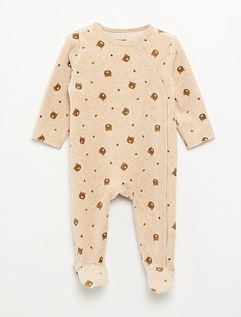 Pack de 2 pijamas de terciopelo con pies