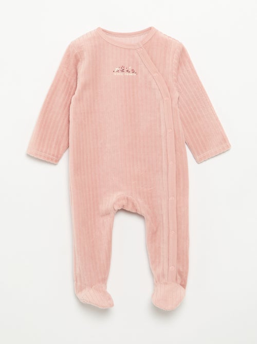 Pack de 2 pijamas de terciopelo con pies - Kiabi