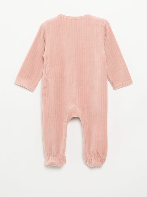 Pack de 2 pijamas de terciopelo con pies - Kiabi