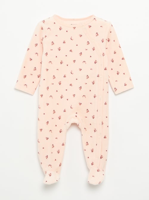 Pack de 2 pijamas de terciopelo con pies - Kiabi