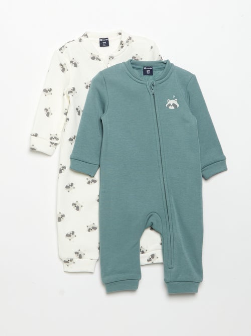 Pack de 2 pijamas enterizos de forro polar - Kiabi
