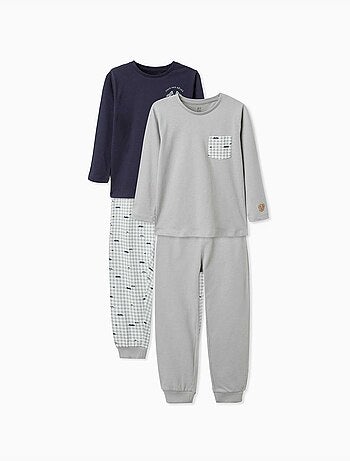 Pack de 2 pijamas largos de algodón con estampados de coches