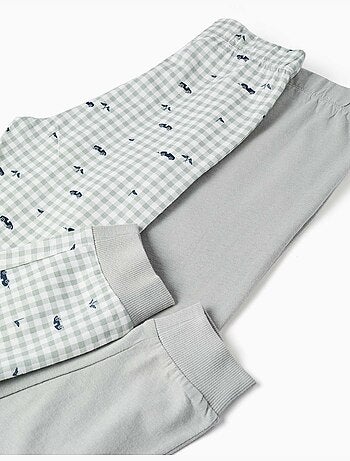 Pack de 2 pijamas largos de algodón con estampados de coches