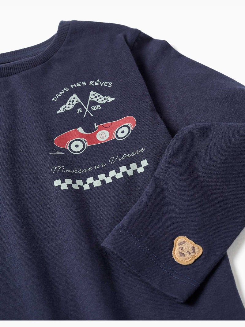 Pack de 2 pijamas largos de algodón con estampados de coches Azul Verde - Kiabi