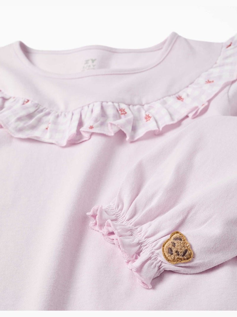 Pack de 2 pijamas largos de algodón con estampados florales Blanco Rosa - Kiabi