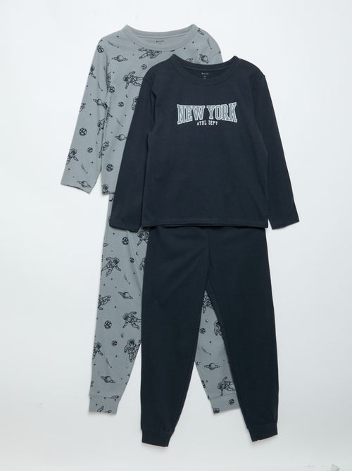 Pack de 2 pijamas largos de punto - Kiabi Pack de 2 pijamas largos de punto - Kiabi