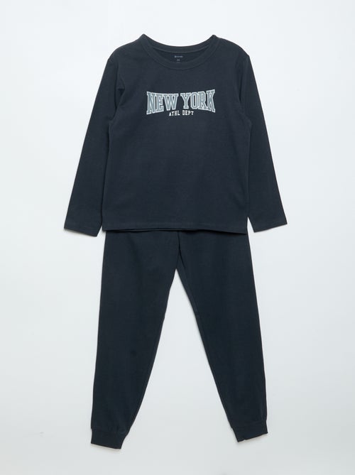 Pack de 2 pijamas largos de punto - Kiabi Pack de 2 pijamas largos de punto - Kiabi