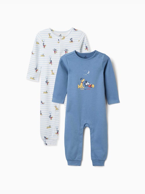 Pack de 2 pijamas peleles de algodón con Mickey - Kiabi