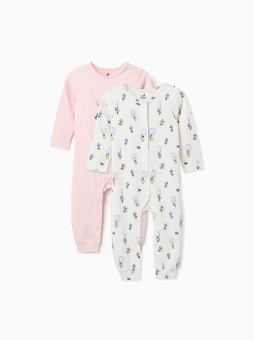 Pack de 2 pijamas peleles de algodón con Minnie - Kiabi