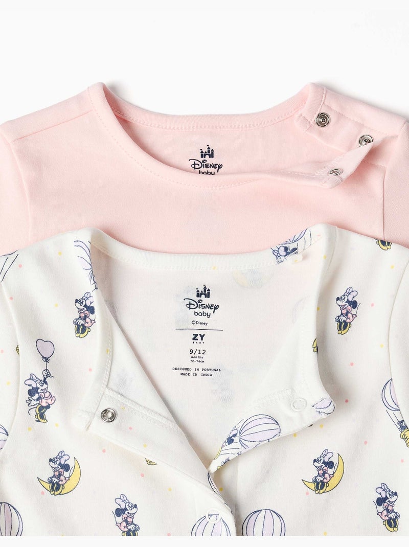 Pack de 2 pijamas peleles de algodón con Minnie Multicolor - Kiabi