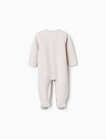 Pack de 2 pijamas peleles lisos/a rayas de terciopelo