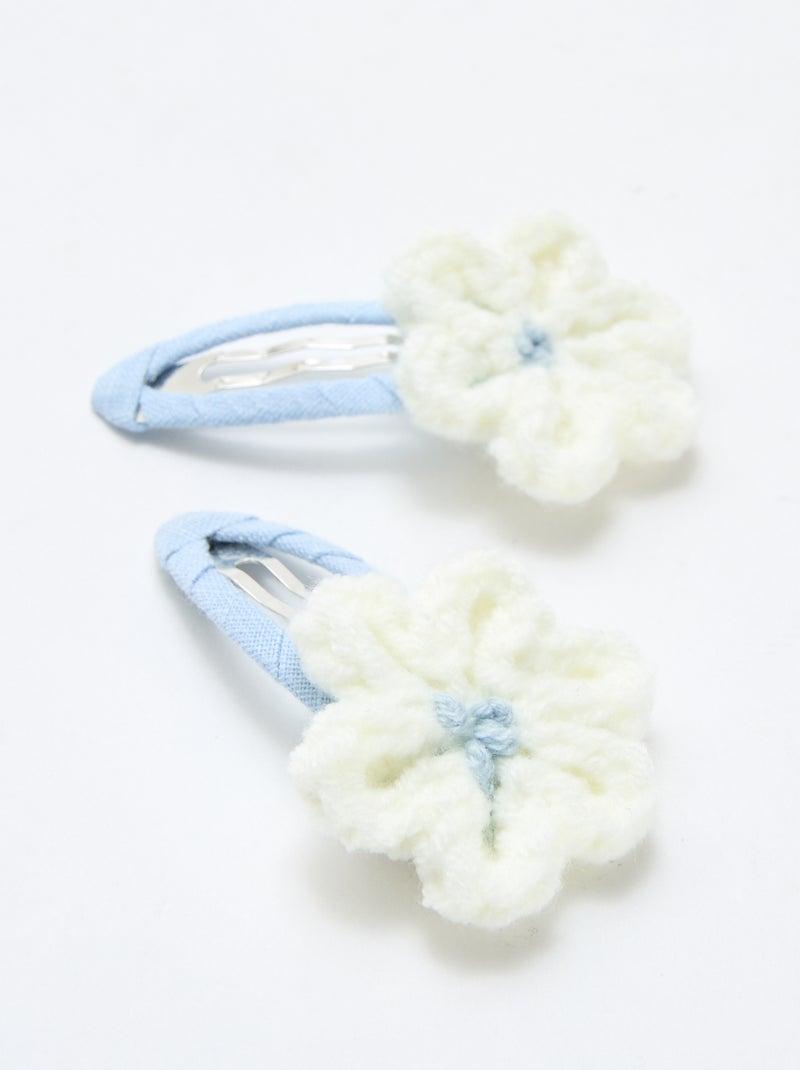 Pack de 2 pinzas clic clac en macramé Blanco - Kiabi