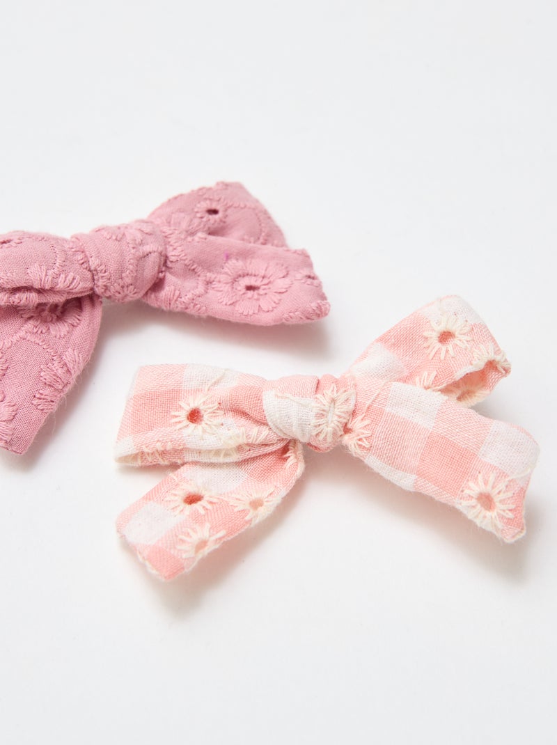 Pack de 2 pinzas   con lazo Rosa - Kiabi
