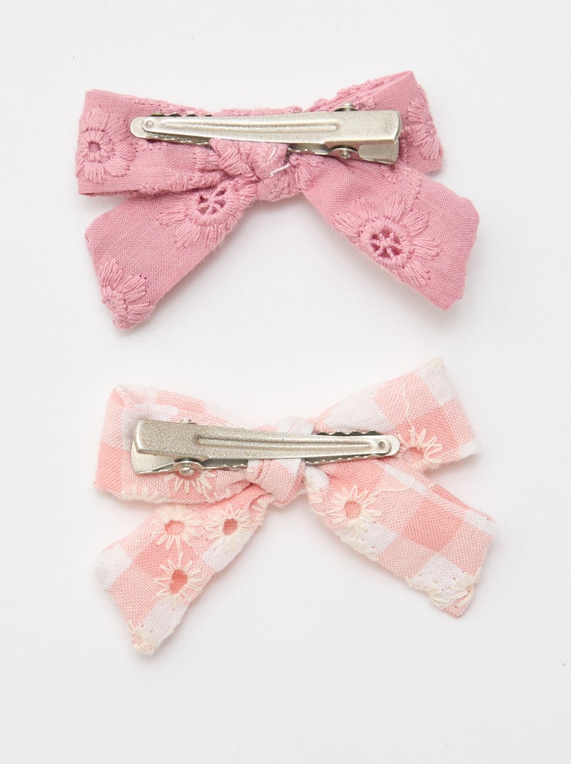 Pack de 2 pinzas   con lazo Rosa - Kiabi