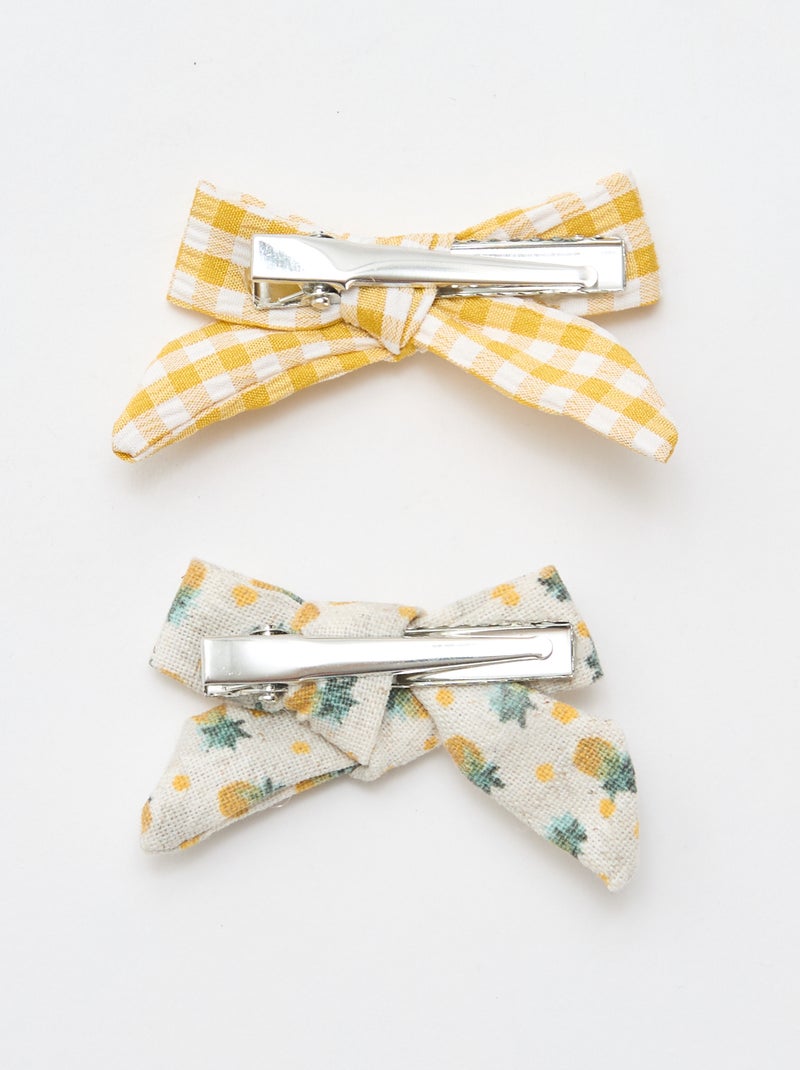 Pack de 2 pinzas   con lazos Amarillo - Kiabi