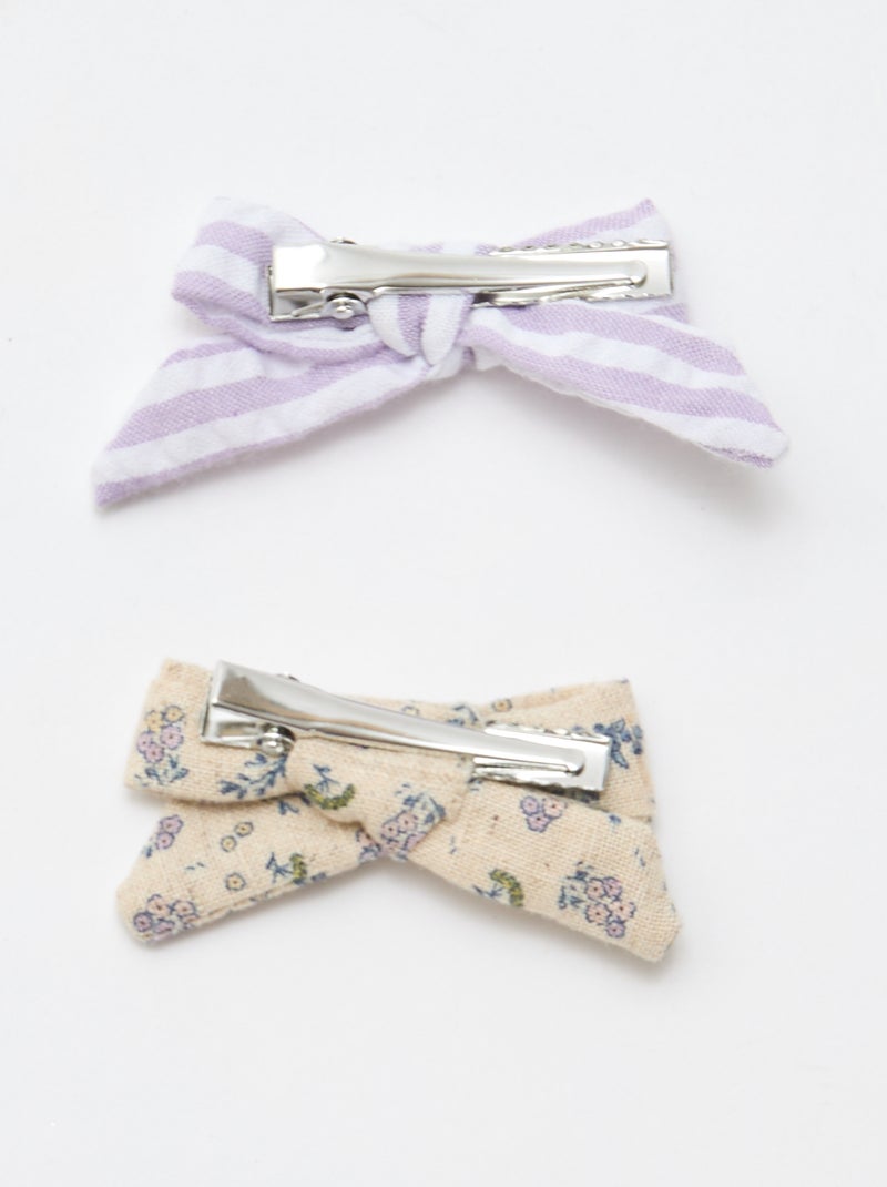 Pack de 2 pinzas   con lazos Purpura - Kiabi