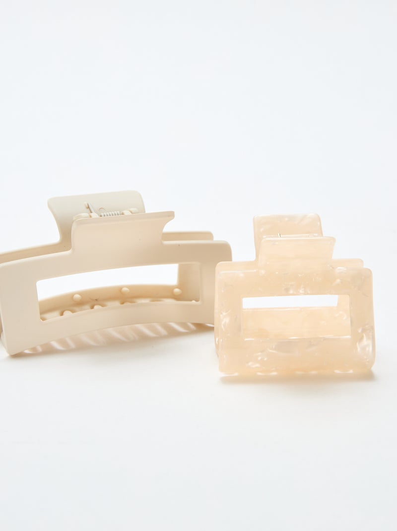 Pack de 2 pinzas de cangrejo Beige - Kiabi