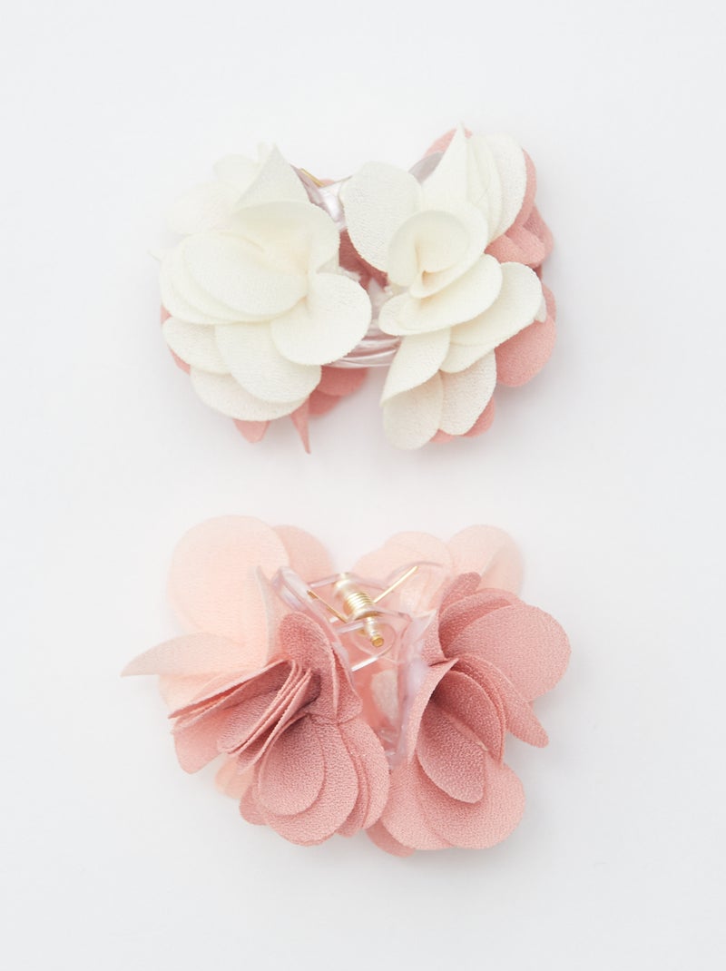 Pack de 2 pinzas de flores ROSA - Kiabi