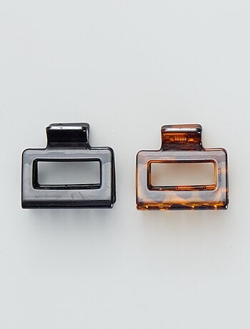 Pack de 2 pinzas de pelo tipo cangrejo cuadradas