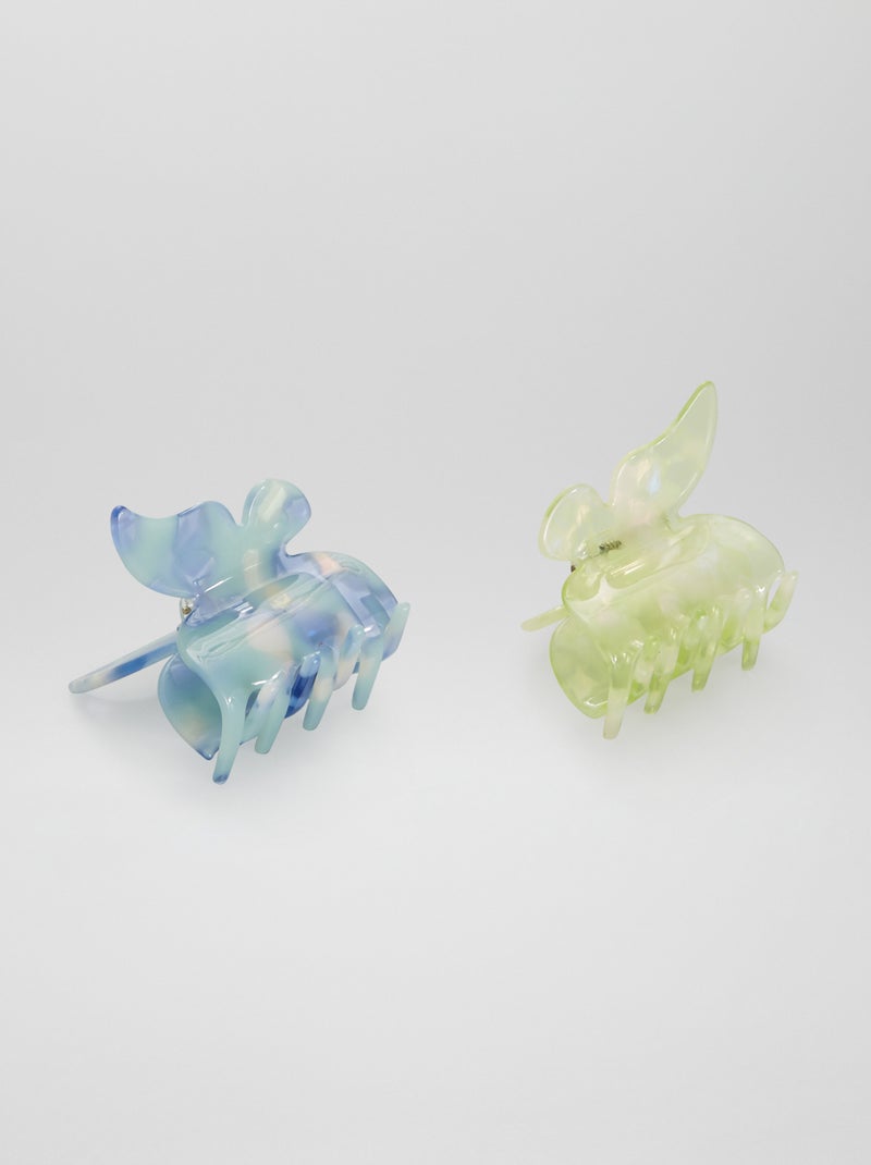 Pack de 2 pinzas de púas con forma de mariposa VERDE - Kiabi