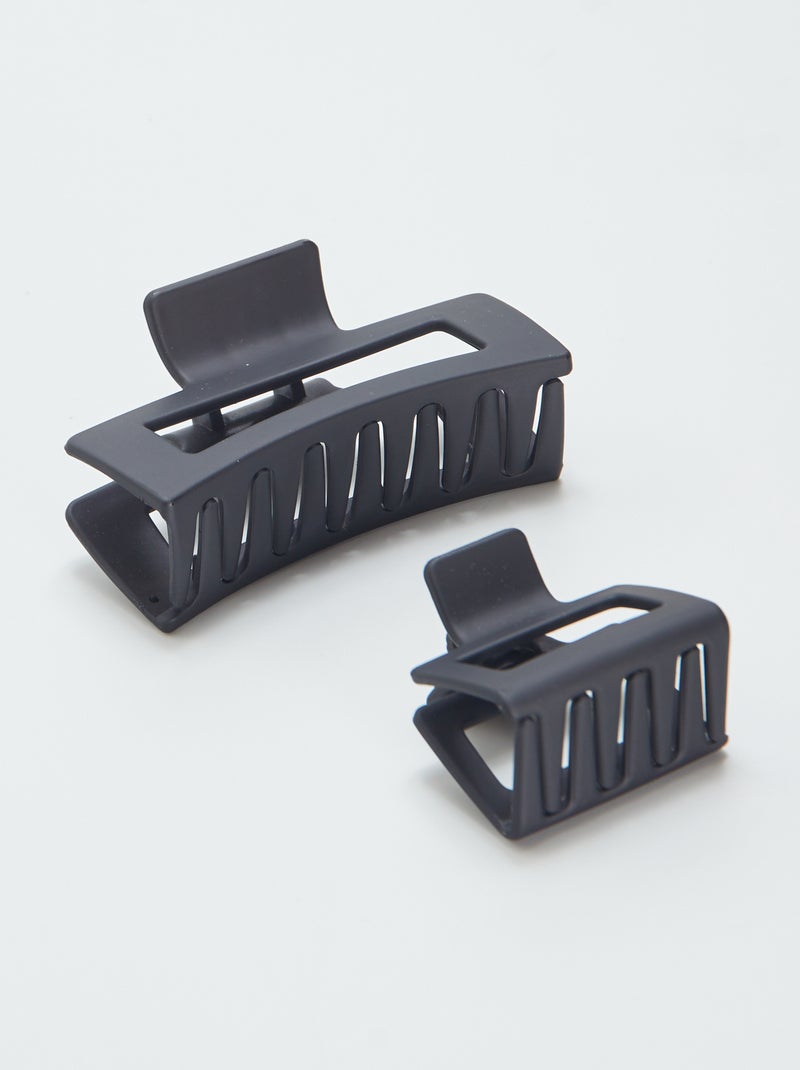Pack de 2 pinzas de púas efecto mate NEGRO - Kiabi