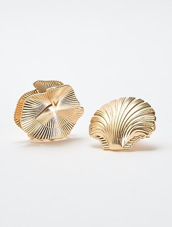 Pack de 2 pinzas joya doradas