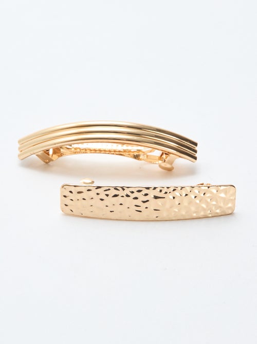 Pack de 2 pinzas para el cabello doradas - Kiabi