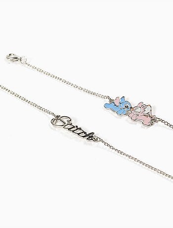Pack de 2 pulseras con colgantes de stitch y angel