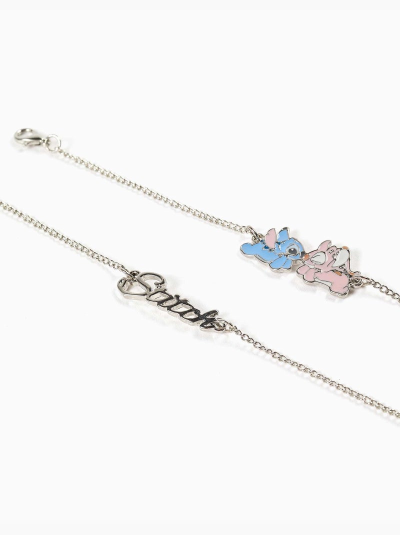 Pack de 2 pulseras con colgantes de stitch y angel Gris - Kiabi