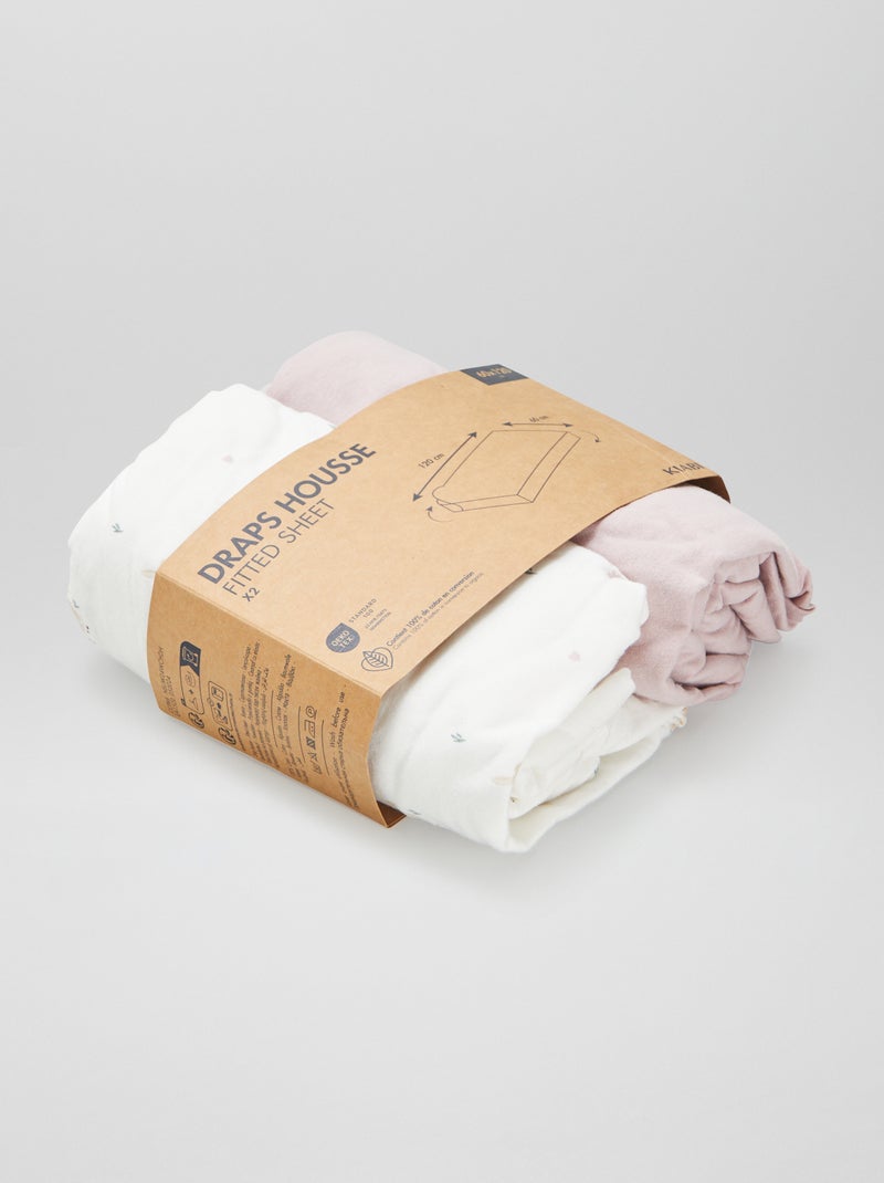 Pack de 2 sábanas bajeras BLANCO - Kiabi