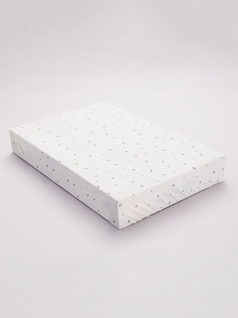 Pack de 2 sábanas bajeras cama bebé estampado flor - Kiabi