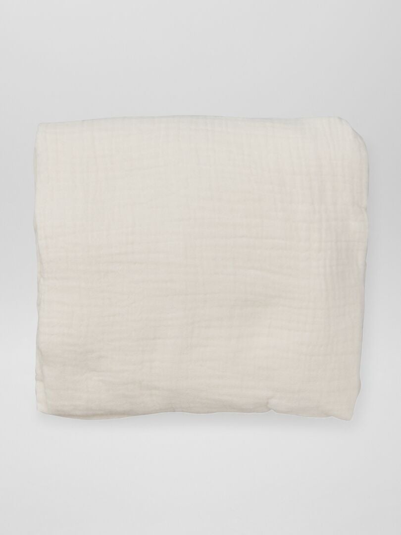 Sábana bajera lisa de algodón lavado - gris - Kiabi - 19.00€