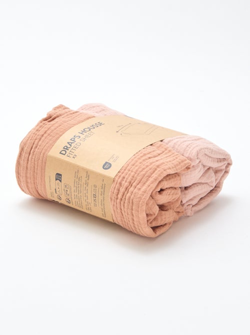 Pack de 2 sábanas bajeras de gasa suave - Kiabi