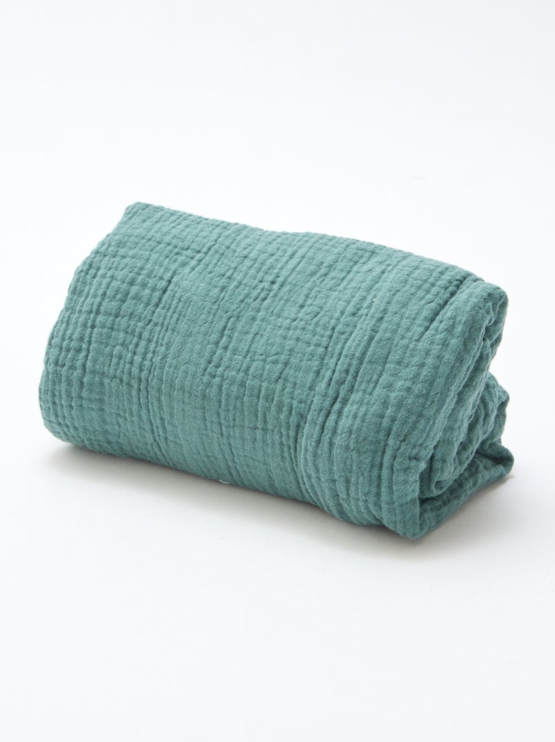 Pack de 2 sábanas bajeras de gasa suave Verde - Kiabi