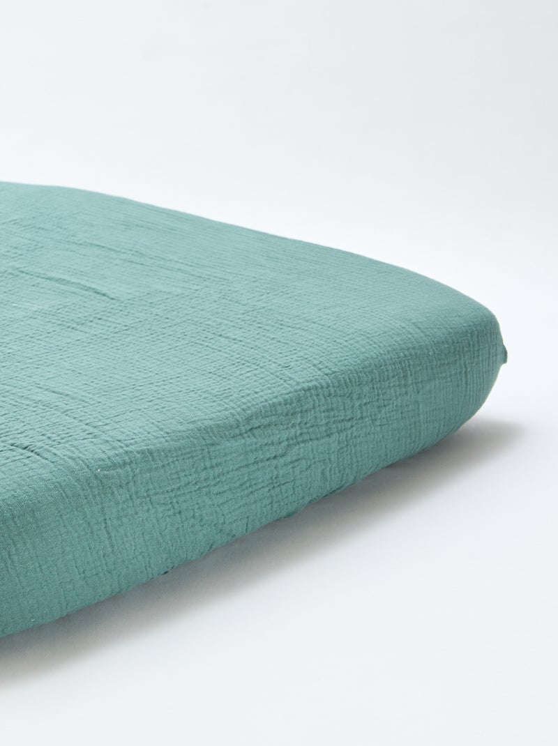 Pack de 2 sábanas bajeras de gasa suave Verde - Kiabi