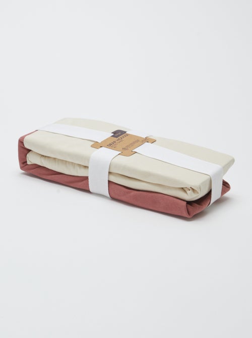 Pack de 2 sábanas bajeras para bebé (70x140) de punto - Kiabi Home - Kiabi Pack de 2 sábanas bajeras para bebé (70x140) de punto - Kiabi Home - Kiabi