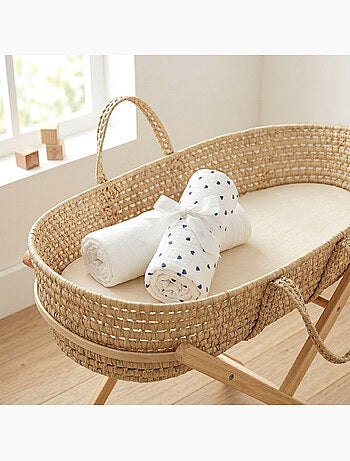 Pack de 2 sábanas bajeras para capazo de gasa algodón | SEVIRA KIDS