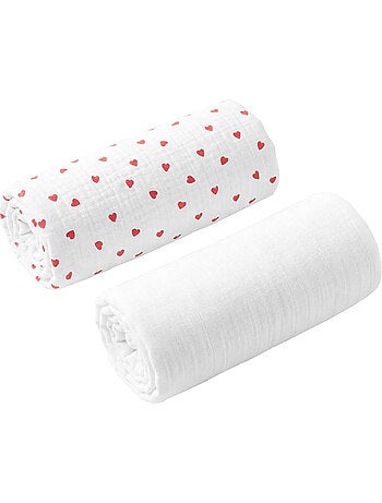 Pack de 2 sábanas bajeras para capazo de gasa algodón | SEVIRA KIDS