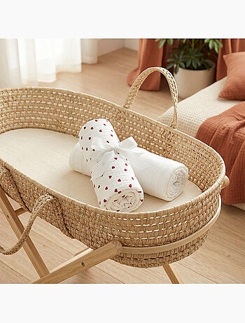 Pack de 2 sábanas bajeras para capazo de gasa algodón | SEVIRA KIDS