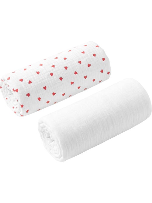 Pack de 2 sábanas bajeras para capazo de gasa algodón | SEVIRA KIDS - Kiabi Pack de 2 sábanas bajeras para capazo de gasa algodón | SEVIRA KIDS - Kiabi