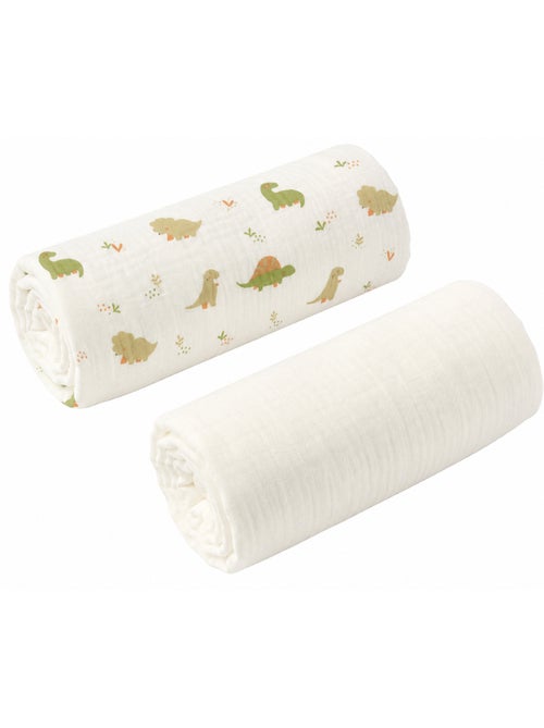 Pack de 2 sábanas bajeras para capazo en muselina de algodón | SEVIRA KIDS - Kiabi Pack de 2 sábanas bajeras para capazo en muselina de algodón | SEVIRA KIDS - Kiabi