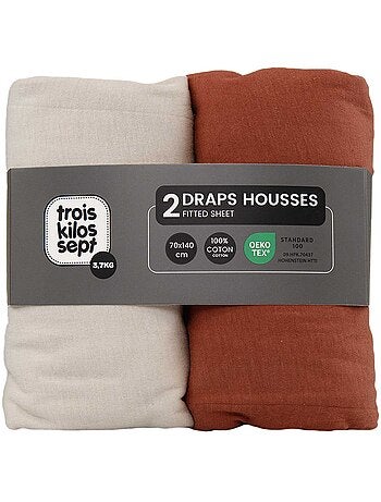 Pack de 2 sábanas bajeras para cuna de bebé