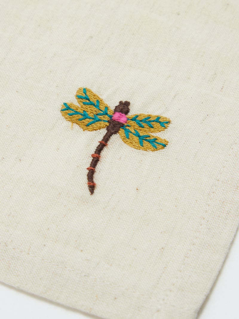 Pack de 2 servilletas bordadas (40x40 cm) - Kiabi Home BEIGE - Kiabi