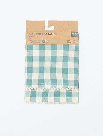 Pack de 2 servilletas de mesa a cuadros