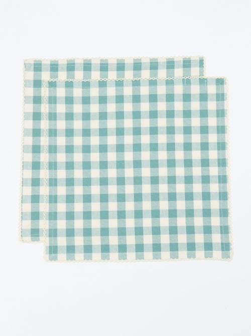 Pack de 2 servilletas de mesa a cuadros - Kiabi
