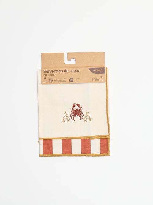 Pack de 2 servilletas de mesa - Kiabi Pack de 2 servilletas de mesa - Kiabi