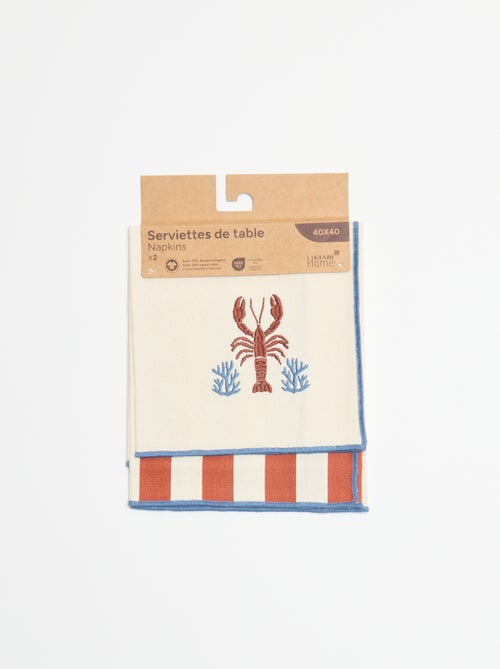Pack de 2 servilletas de mesa - Kiabi Pack de 2 servilletas de mesa - Kiabi