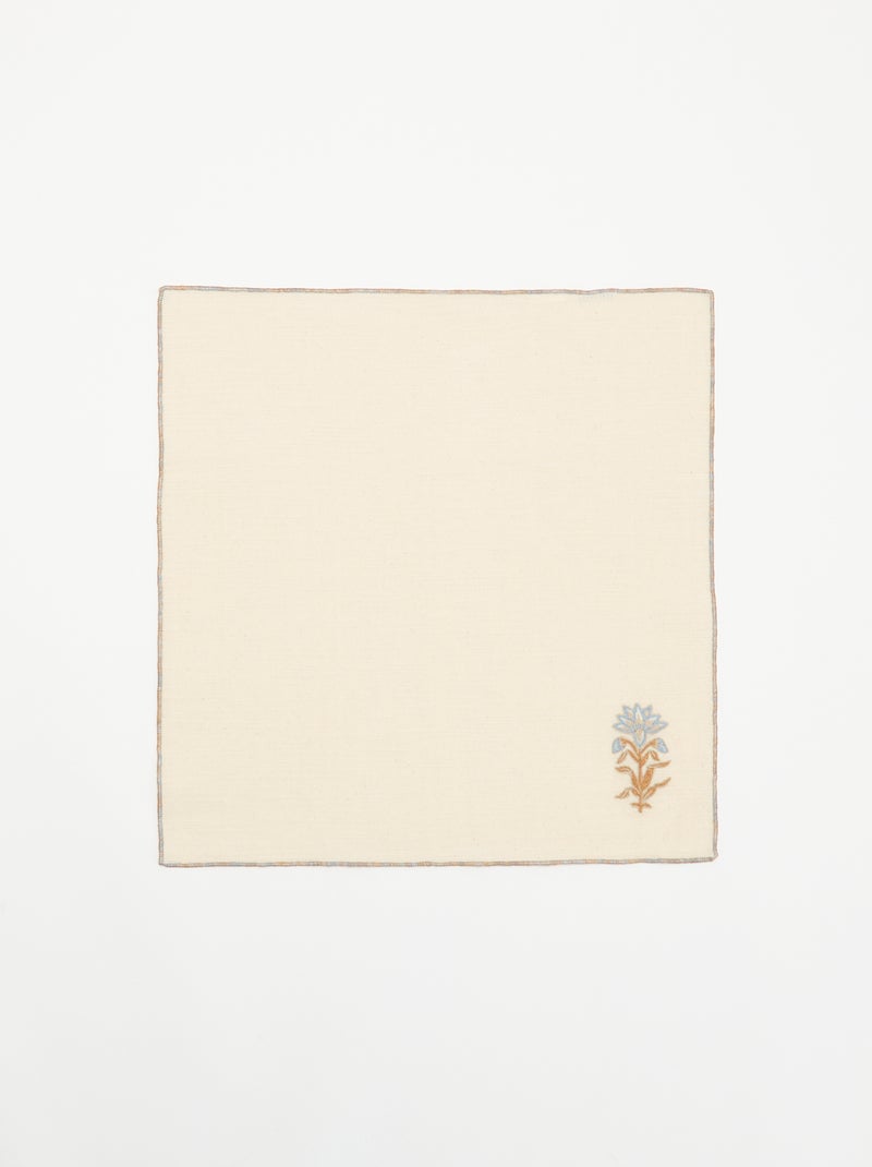 Pack de 2 servilletas de mesa bordadas Beige - Kiabi