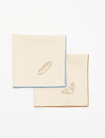 Pack de 2 servilletas de mesa bordadas